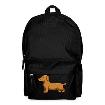 Dog dachshund - Backpack - black - Front