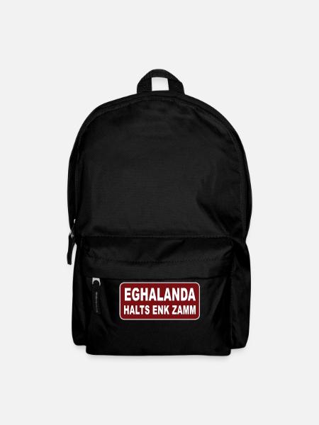 Eghalanda halts enk zamm, Egerland Heimatland - Rucksack - Schwarz