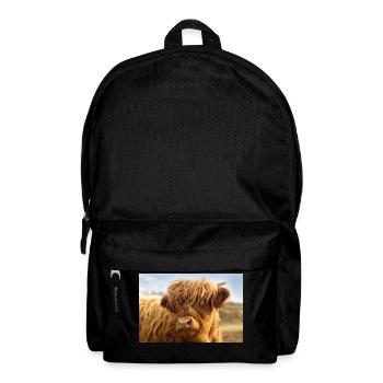 Little cow, brown calf looks at the camera - Backpack - black - Front