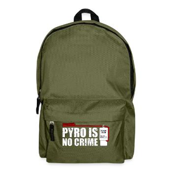 Pyro is no crime fireworks - Backpack - olive green - Front