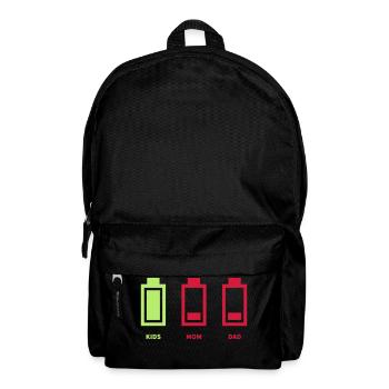 enfants, batterie, batterie, famille, famille - Sac à dos - noir - Devant