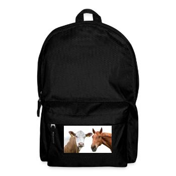 Kuh und Pferd - Rucksack - Schwarz - Vorne