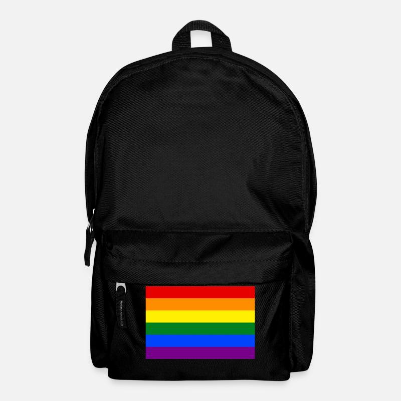 Le drapeau arc-en-ciel ou gay - drapeau de la fierté LGBT - Sac à dos - noir