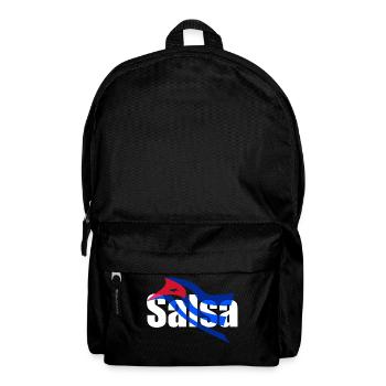 Background with Cuban flag written salsa - Backpack - black - Front