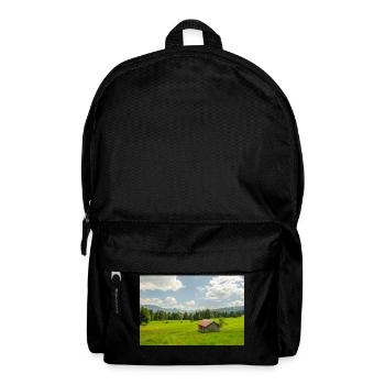 Mountain meadow with hut in front of the Alps - Backpack - black - Front