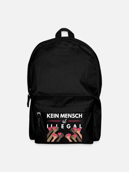 Kein Mensch Ist illegal - Rucksack - Schwarz
