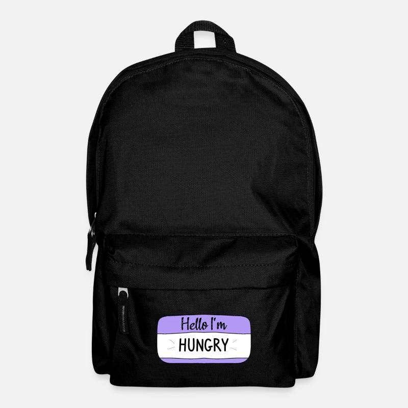 Hallo, ich bin hungrig, lustiges T-Shirt - Rucksack - Schwarz