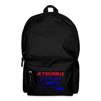 T shirt je t'écouille je t'écoute - Sac à dos - noir - Devant