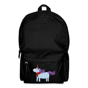 Weihnachtseinhorn mit Schal - Rucksack - Schwarz - Vorne
