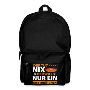 Mett Liebhaber Mettbrötchen - Rucksack - Schwarz - Vorne