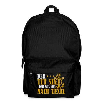 Texel Holland Spruch Anker - Rucksack - Schwarz - Vorne