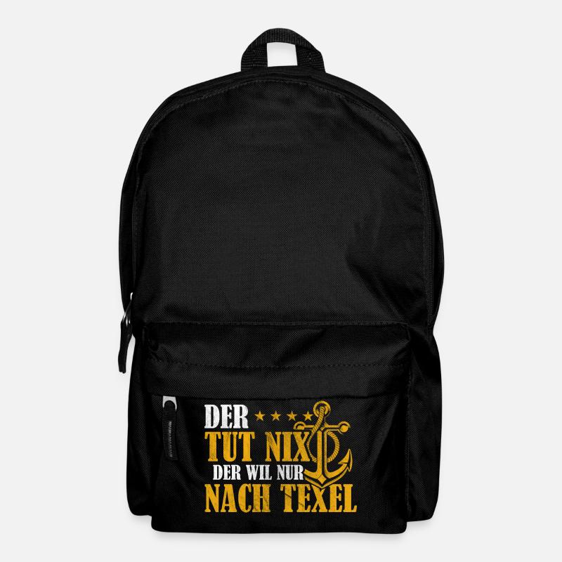 Texel Holland Spruch Anker - Rucksack - Schwarz