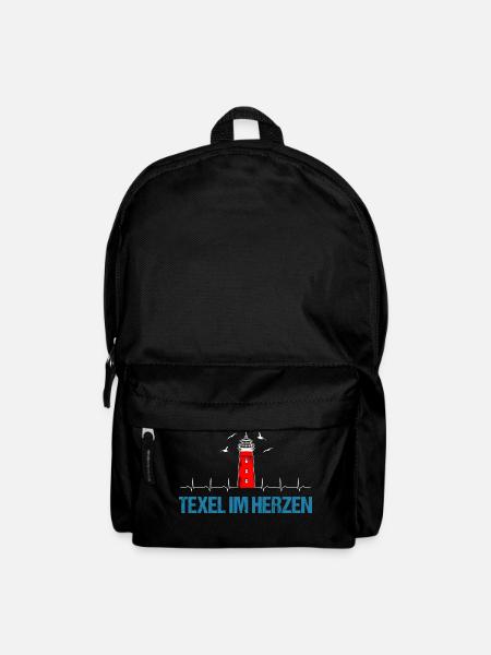 Texel Holland Leuchtturm Herzschlag - Rucksack - Schwarz