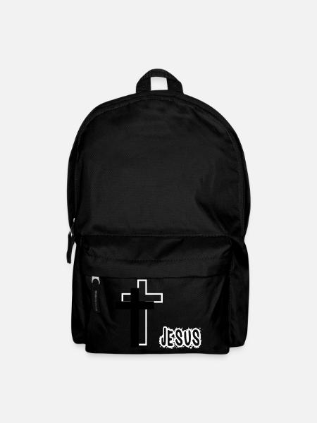 Jesus mit Kreuzen - Rucksack - Schwarz