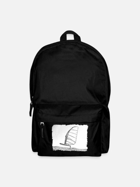 Windsurf Foil / Foiling Hand-Drawing Sketch - Backpack - black