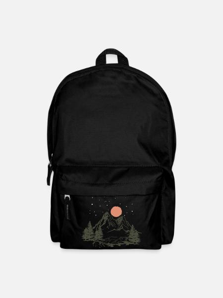 Montagne nature camping camping étoiles forêt cadeau - Sac à dos - noir