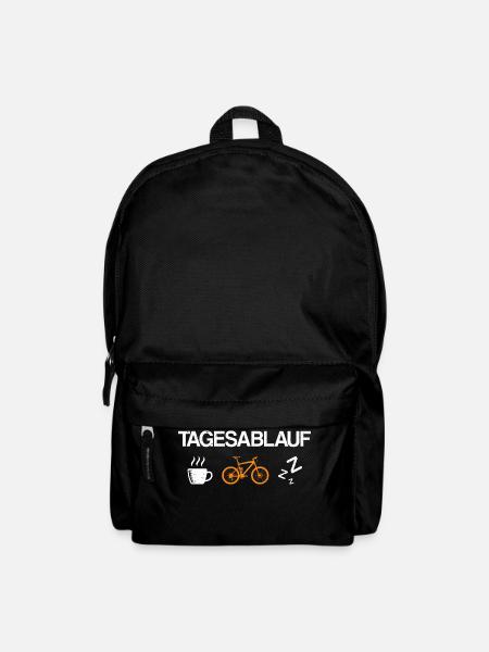 Tagesablauf Kaffee Mountainbike und Schlafen - Rucksack - Schwarz