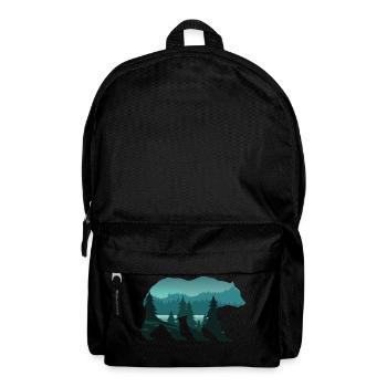 Ours, Forêt ,Nature sauvage, Surreal Wildlife Animal - Sac à dos - noir - Devant