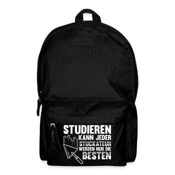 Stuckateur Verputzer Spachtel Gipser - Rucksack - Schwarz - Vorne