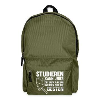Stuckateur Verputzer Spachtel Gipser - Rucksack - Olivgrün - Vorne