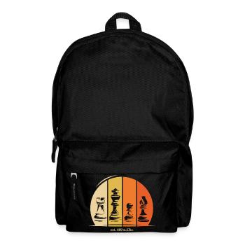 Schach Figuren Symbol Logo Geschichte retro - Rucksack - Schwarz - Vorne