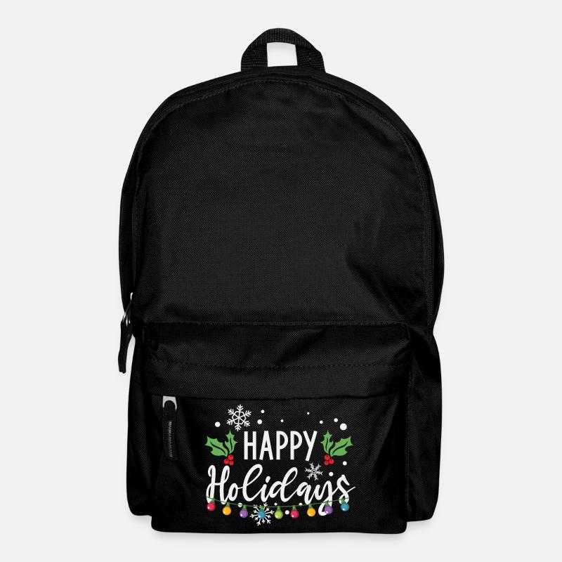 Happy Holidays Christmas Light Bulbs - Backpack - black