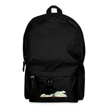 Cat Wizard Conjure Book Children Fantasy Occult - Backpack - black - Front