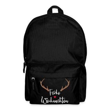 Frohe Weihnachten Rentier Geweih Dekoration - Rucksack - Schwarz - Vorne