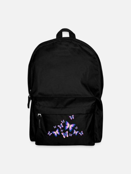 Butterfly Butterfly Insects Spring Summer colorful - Backpack - black