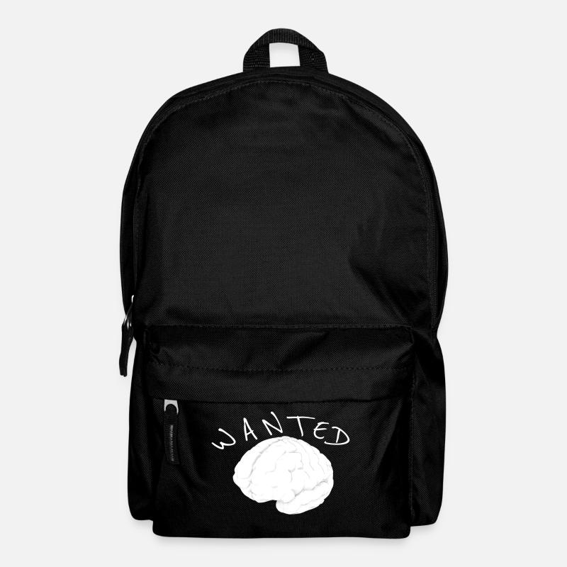 Brain wollte weiße Zeichnung - Rucksack - Schwarz