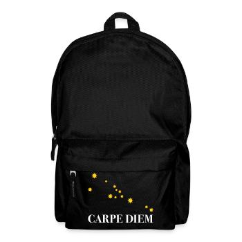 Carpe Diem nutze den Tag Sternbild Stier Horoskop - Rucksack - Schwarz - Vorne