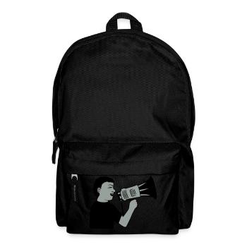 Demonstration Megafon Propaganda Mann - Rucksack - Schwarz - Vorne