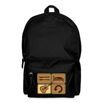 Täglich wiederholen Gitarre spielen - Rucksack - Schwarz - Vorne