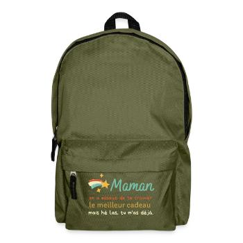 Maman Cadeaux Humour Fête des mères Anniversaire - Backpack - olive green - Front