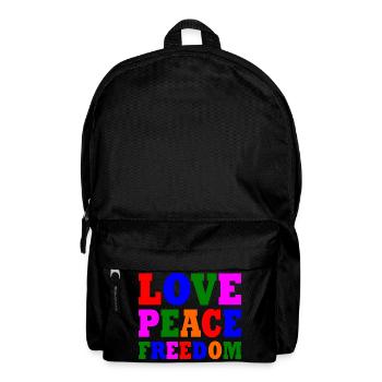 Love peace freedom - Rucksack - Schwarz - Vorne