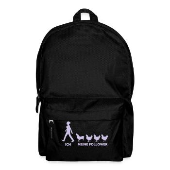 Huhn - Hahn - Hühner - Follower - Rucksack - Schwarz - Vorne