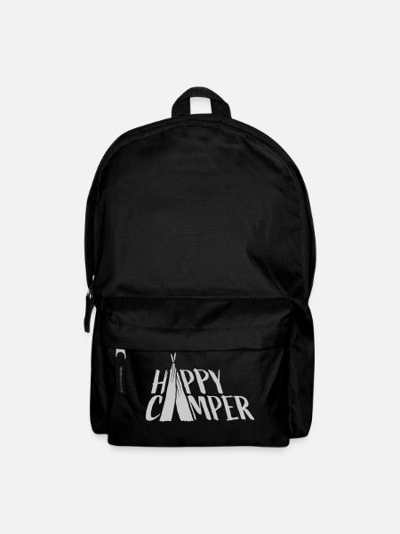Design Zelt Happy Camper - Rucksack - Schwarz