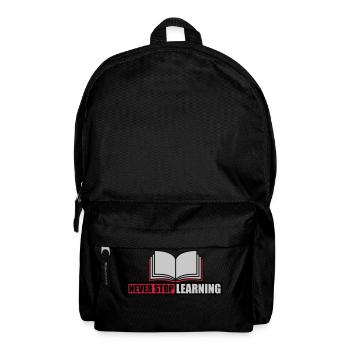 never stop learning Zitat - Rucksack - Schwarz - Vorne