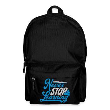 never stop learning Zitat - Rucksack - Schwarz - Vorne