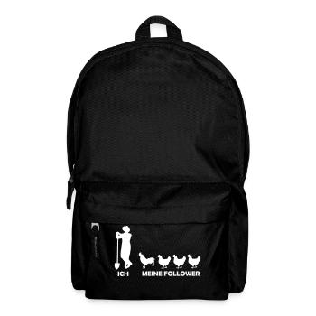 Ich und meine Follower - Huhn - Hühner - Hahn - Rucksack - Schwarz - Vorne