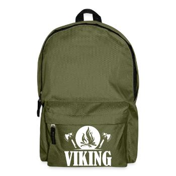 viking viking icon fire axe graphic logo icon - Backpack - olive green - Front
