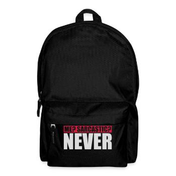 me sarcastic never Zitat - Rucksack - Schwarz - Vorne