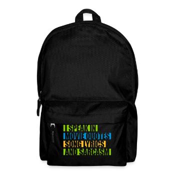 speak lyrics and sarcasm - Backpack - black - Front
