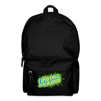 speak lyrics and sarcasm - Backpack - black - Front