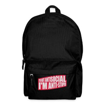 not antisocial anti stupid - Backpack - black - Front