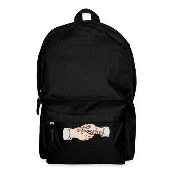 Snake bites handshake shaking hands - Backpack - black - Front