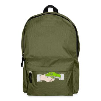 Greeting Handshake Snake Bites - Backpack - olive green - Front