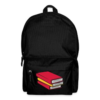 Design gestapelte Bücher Comic - Rucksack - Schwarz - Vorne
