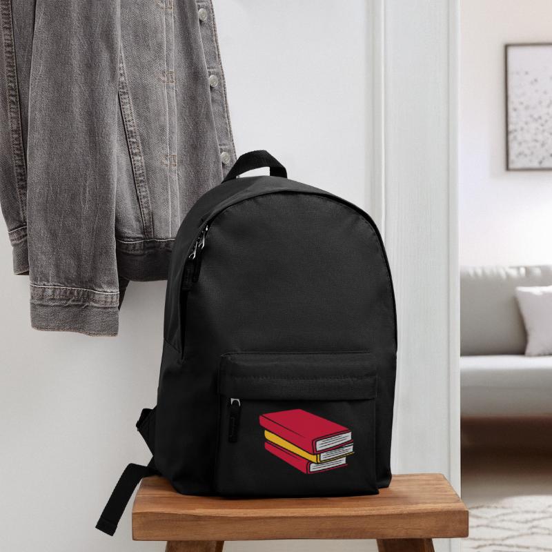 Design gestapelte Bücher Comic Rucksack
