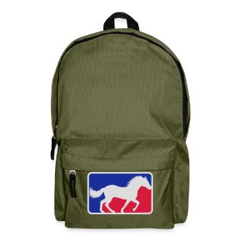 Red Blue Sport Horse - Backpack - olive green - Front